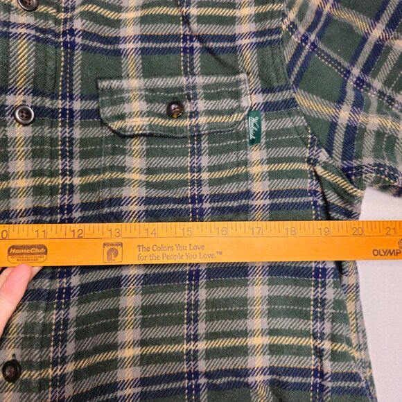 Woolrich Green and Beige Plaid Flannel Shirt - Picture 8 of 10